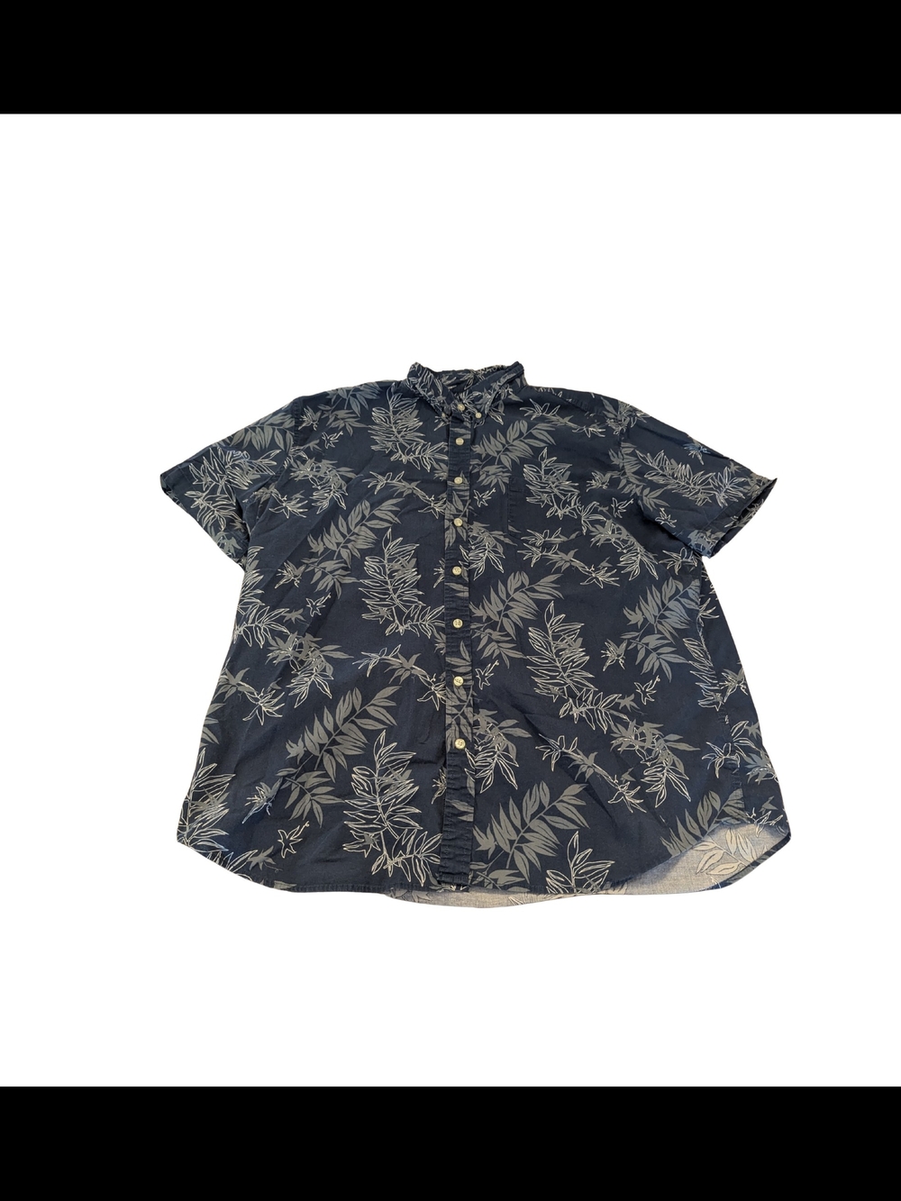 EUC Sonoma Mens XXL Blue Palm Leaves Button Down Short Sleeve Shirt